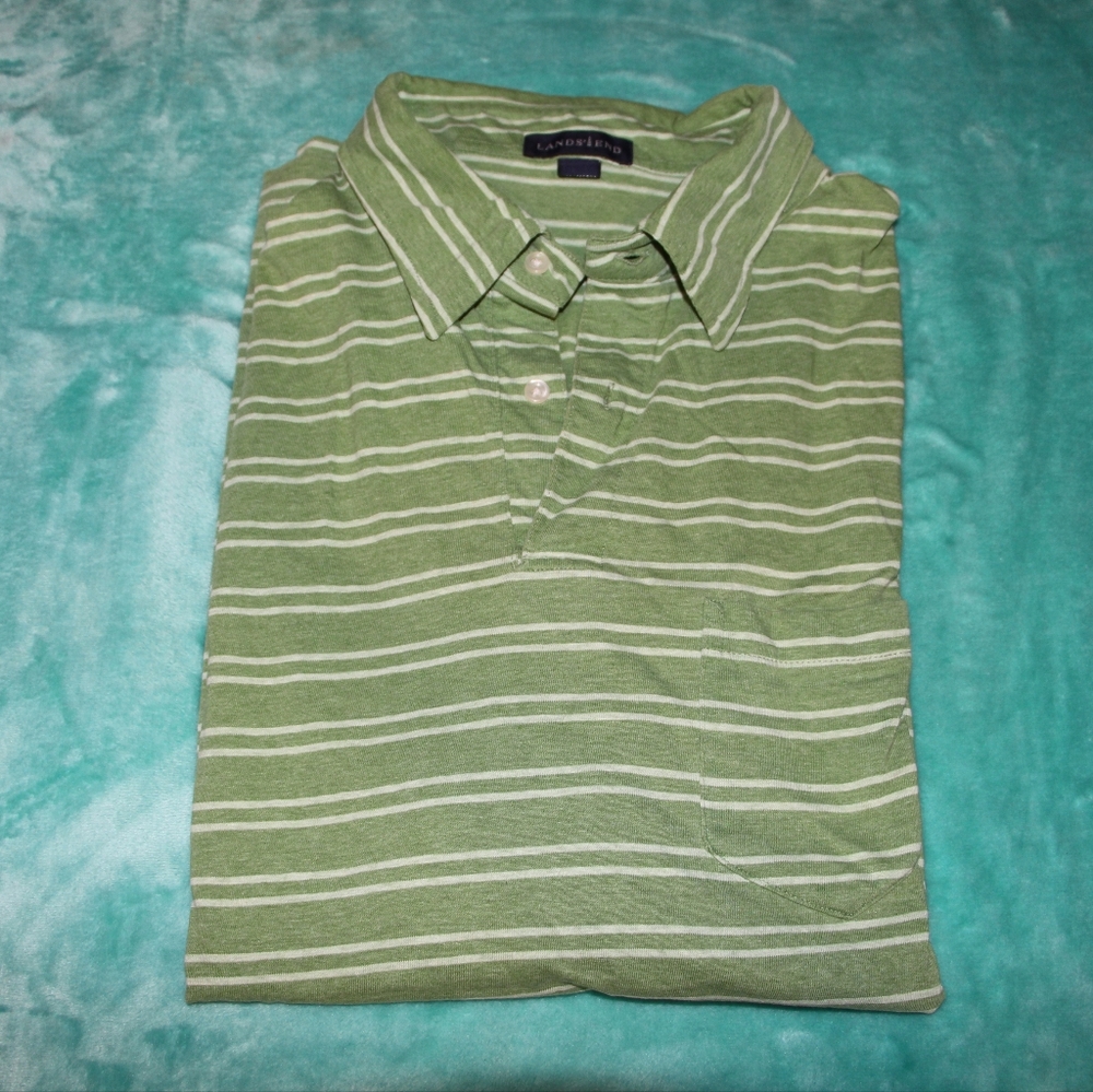 Green Striped Men's Shirt